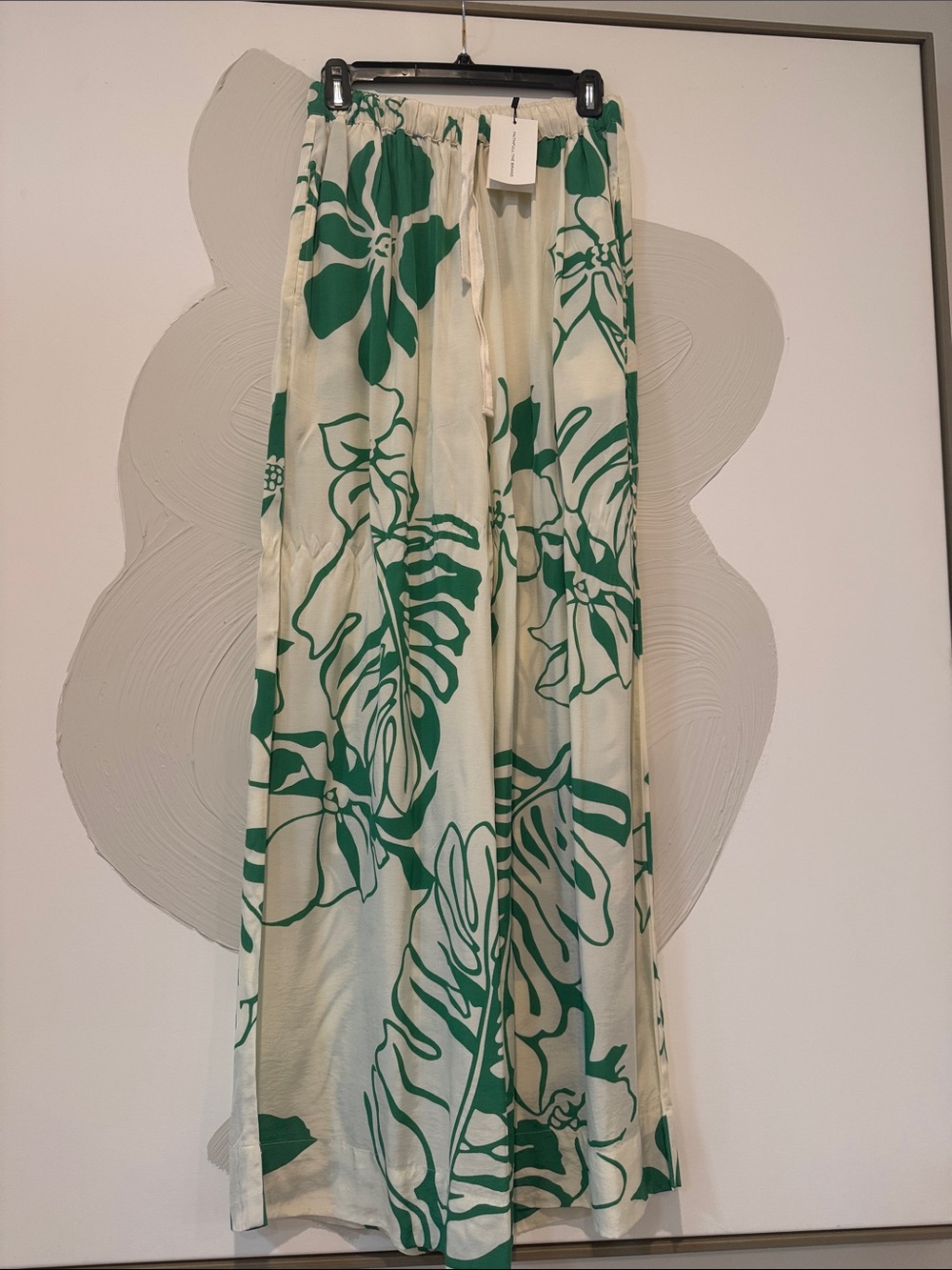 Faithfull the Brand Green Floral Wide-Leg Pants
